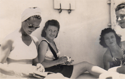 nurses playing cards on deck